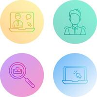 Online Job and Manager Icon vector