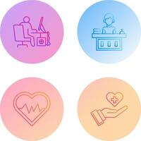 Computer Worker and Office Reception Icon vector