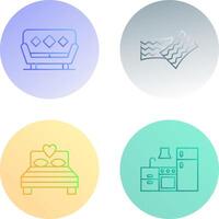 Sofa and Cushions Icon vector