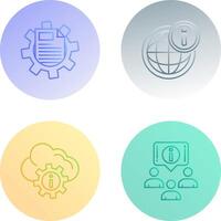 cogwheel and world Icon vector