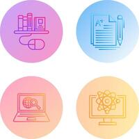 Digital Library and Essay Icon vector