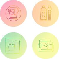 paint bucket and oil paint Icon vector