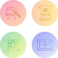 canvas and sketch Icon vector