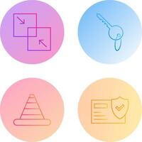 Combine and Key Icon vector