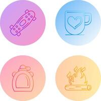 Skateboard and Mug Icon vector