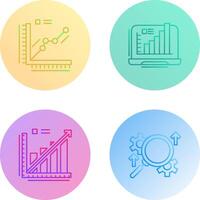 Graph and Laptop Icon vector