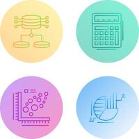 Structured Data and Calculator Icon vector