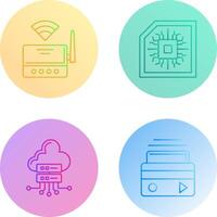 Wifi Router and Chip Icon vector