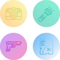 Camera and Flash Light Icon vector