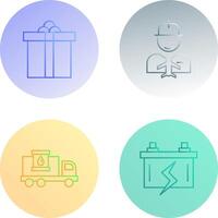 Gift Box and Worker Icon vector