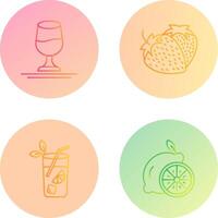 Wine and Strawberry Icon vector