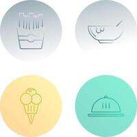Soup and Fries Icon vector