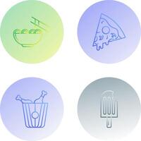 Chinese food and Pizza Icon vector