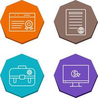 quality assurance and press release Icon vector