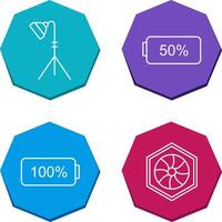 light stand and half battery Icon vector