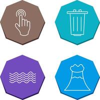 danger of hand press and garbage Icon vector