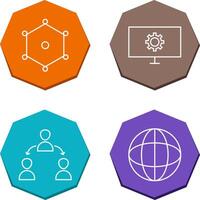 nodes and network setting Icon vector