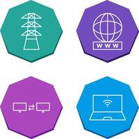 tower and world wide web Icon vector