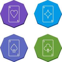 heart cards and diamonds card Icon vector