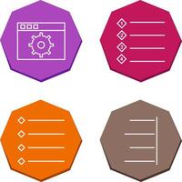 settings and numbered lists Icon vector