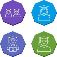 Graduates and Female Graduate Icon vector