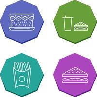 cream cake and lunch bistro Icon vector