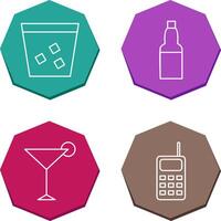 double shot and craft beer Icon vector