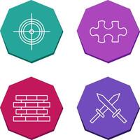 Target and Puzzle Piece Icon vector