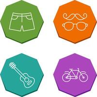 hipster estilo y pantalones cortos icono vector