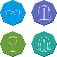 lentes y chaqueta icono vector