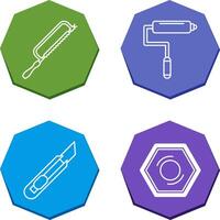 Hacksaw and Paint Roller Icon vector