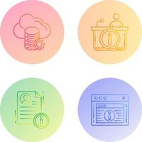 cloud data and information desk Icon vector