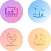 Smart Farm and Farmer Icon vector