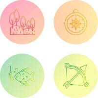 Forest and Compass Icon vector