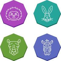 Sloth and Rabbit Icon vector