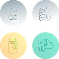 Not Accepted and Bitcoin Label Tag Icon vector