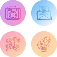 Photo Camera and Invitation Card Icon vector