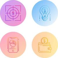 Target and Light Bulb Icon vector