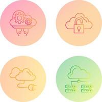 Cloud Comuting and Lock Icon vector