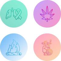 Cancer and Weed Icon vector