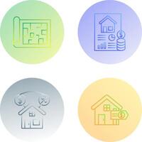 Blueprint and loan Icon vector