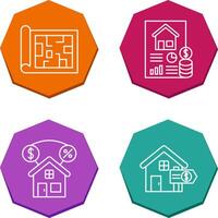 Blueprint and loan Icon vector