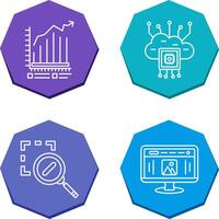 Bar Chart and Cloud Computing Icon vector