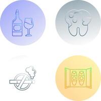 vino y caries icono vector