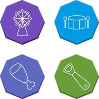 Ferris Wheel and Drum Icon vector