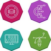 Layers and Flowchart Icon vector