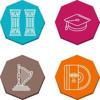 Column and Mortarboard Icon vector