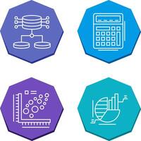 Structured Data and Calculator Icon vector