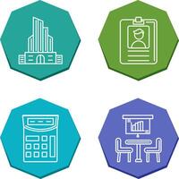 Id Card and Office Building Icon vector