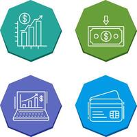 Chart Up and Money Down Icon vector